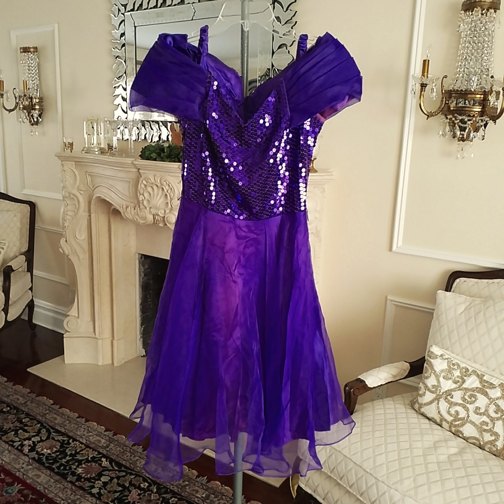 Vintage Purple Cocktail Dress. By: Fashion.Net.Work New York Paris Sequin, Satin